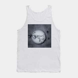 Cherry Blossom Moon In Grey Tank Top